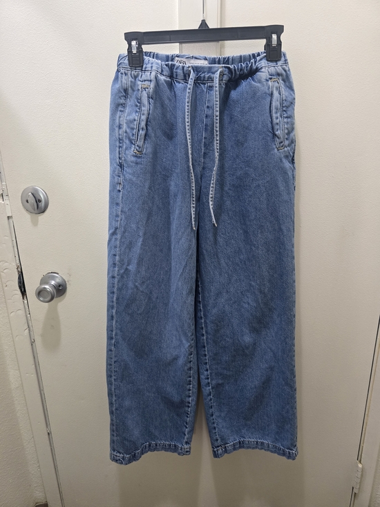 Zara Denim - ​Zara High-Waist Elastic Waist Wide Leg Jeans - XS